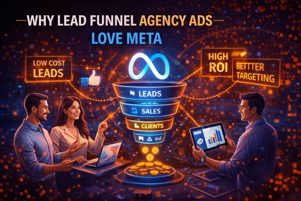 Lead funnel agency using Meta ads to generate high ROI leads and clients through targeted advertising conversion funnels and scalable campaign strategies