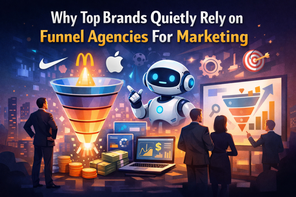 Sales funnel agency used by top brands showing how marketing funnels automation and data strategies drive scalable growth and consistent revenue