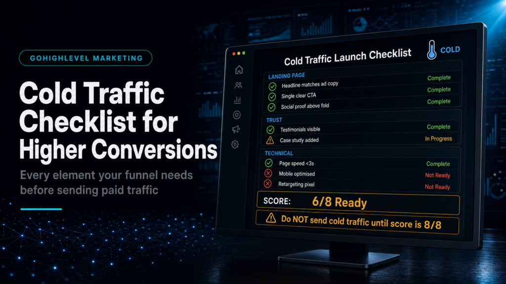 Go High Level Funnels: Cold Traffic Checklist