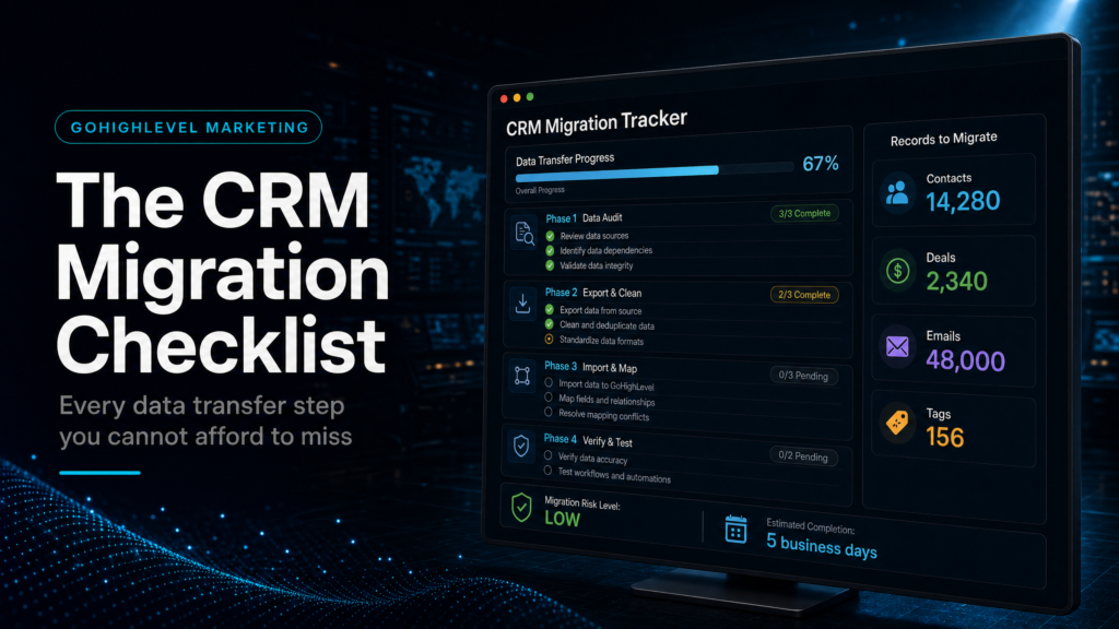 GoHighLevel CRM Migration: Data Transfer Checklist