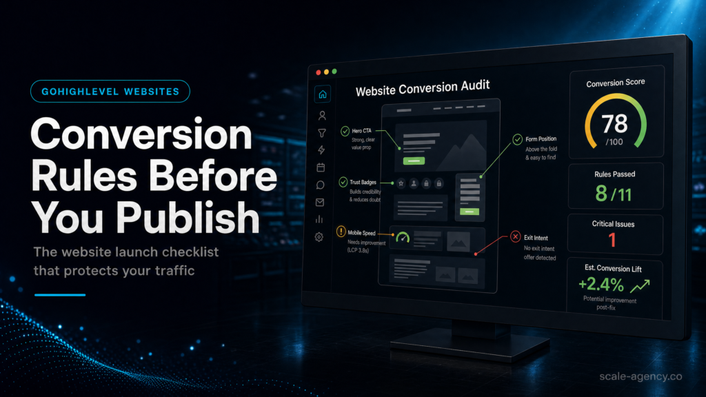 GoHighLevel Website Builder Conversion Rules