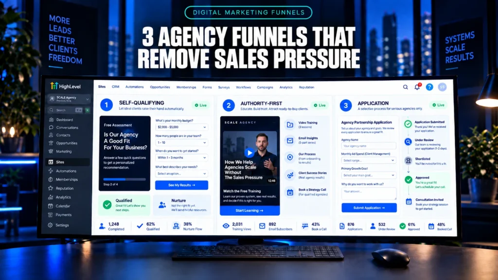 3 Sales Funnel Agency Systems That Remove Sales Pressure